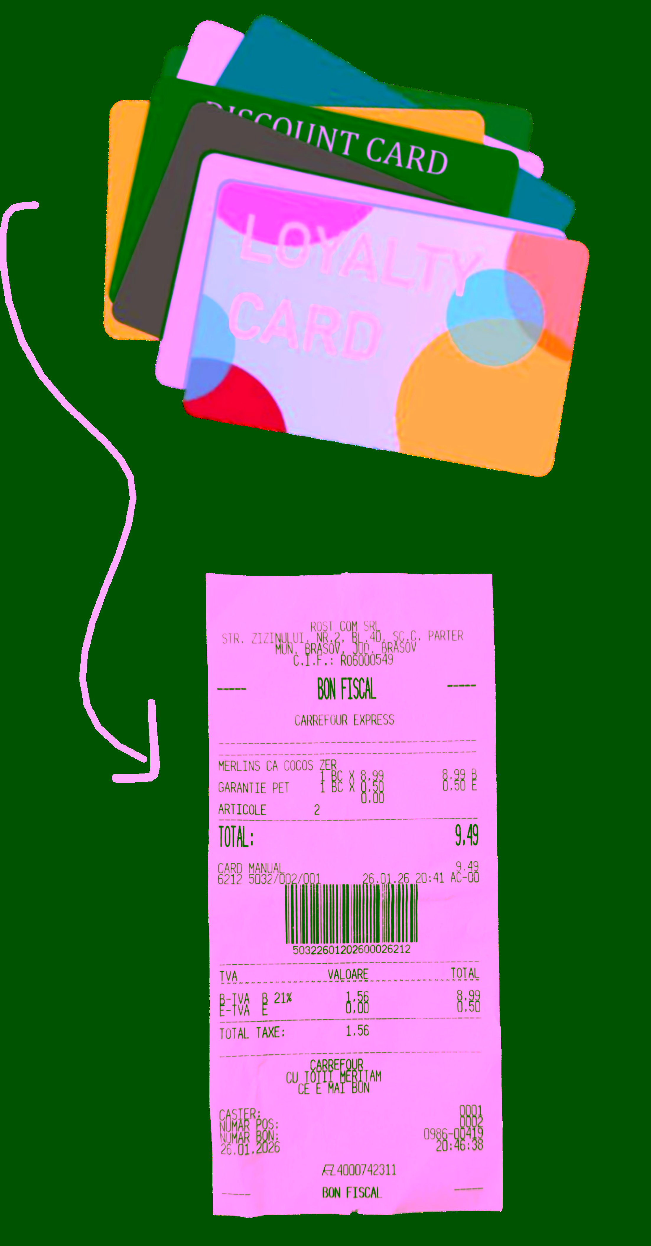 Receipt as loyalty card concept